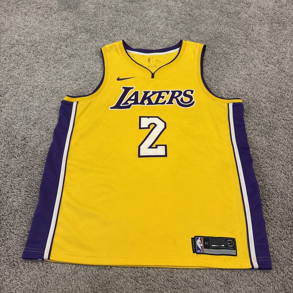 Nike Engineered Lonzo Ball Los Angeles Lakers Jersey Swingman Yellow Mens 52 XL